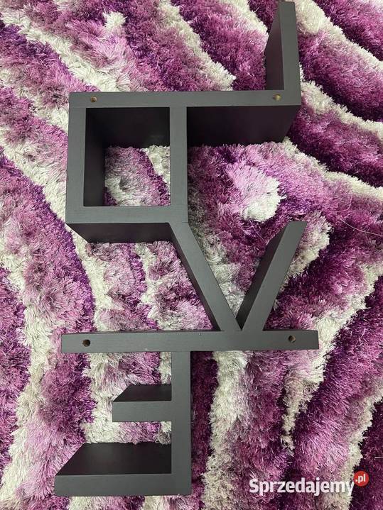 LOVE półka drewniana wisząca czarna biała i inne Dębica