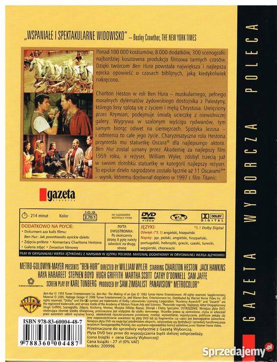 Ben Hur Charlton Heston 11 Oscarów