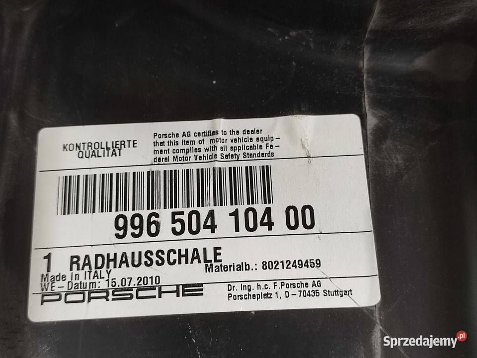 NADKOLE PRAWY TYŁ PORSCHE 911 996 20022005 sprzedam