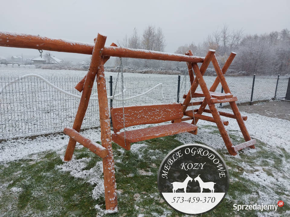 PROMOCJA Huśtawka drewniana z grubych bali plac