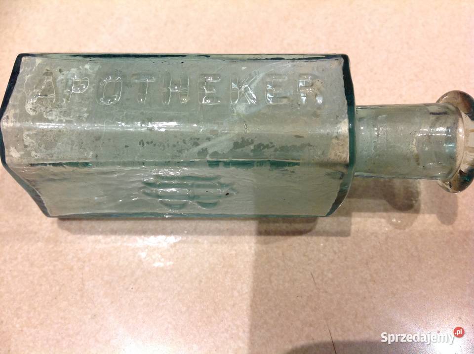 Mała Szklana Niemiecka Buteleczka Apteczna Nowa Sól
