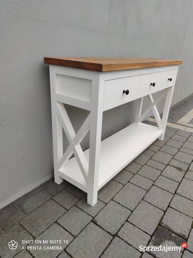 Konsola drewniana lite drewno 36cm łódzkie