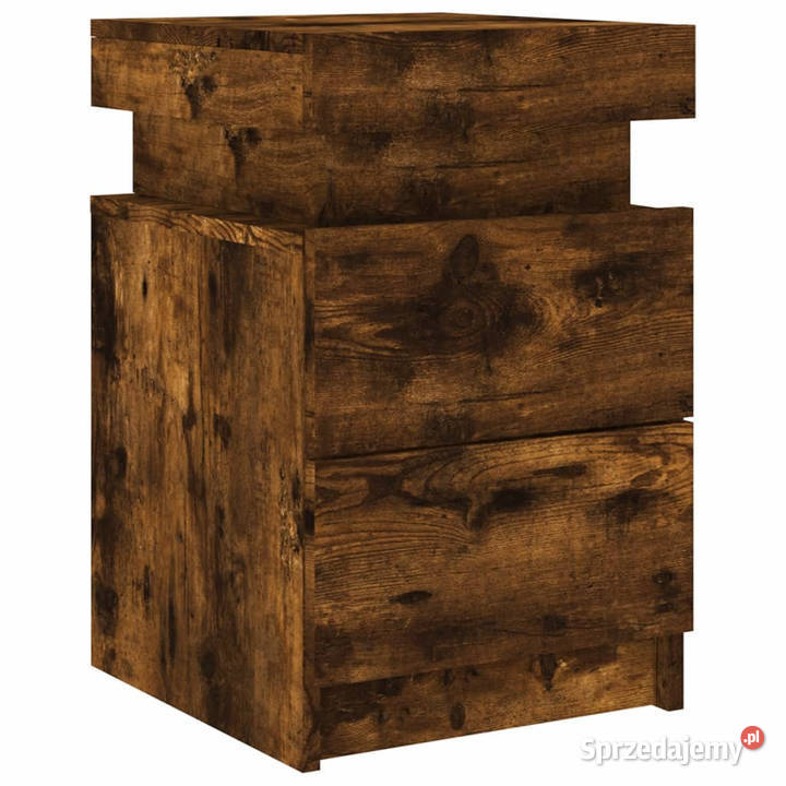 Szafki nocne z LED 2 przydymiony dąb 35x39x55 Pozostałe
