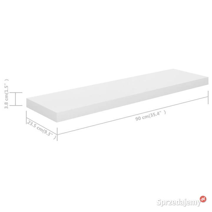 Półki ścienne 4 wysoki połysk białe 90x235x38 Półki Warszawa