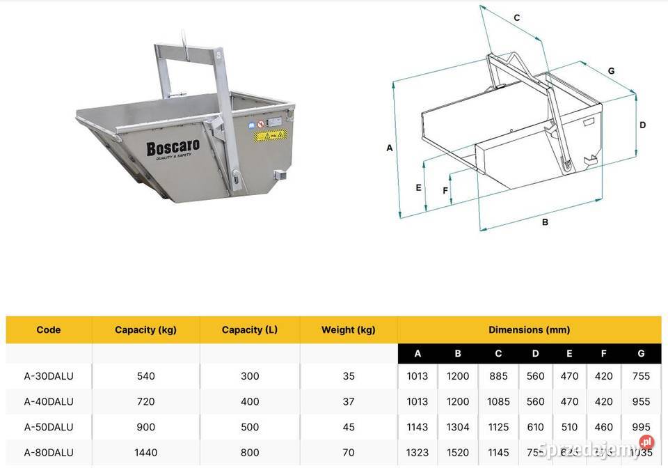 Koleba aluminiowa BOSCARO na gruz Ligota Piękna