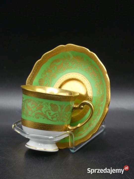 Zjawiskowa bogato złocona mokka Hutschenreuther Poznań