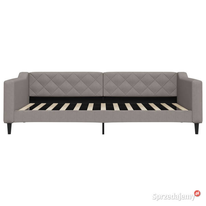 Sofa rozsuwana z szufladami taupe tkanina Łóżka