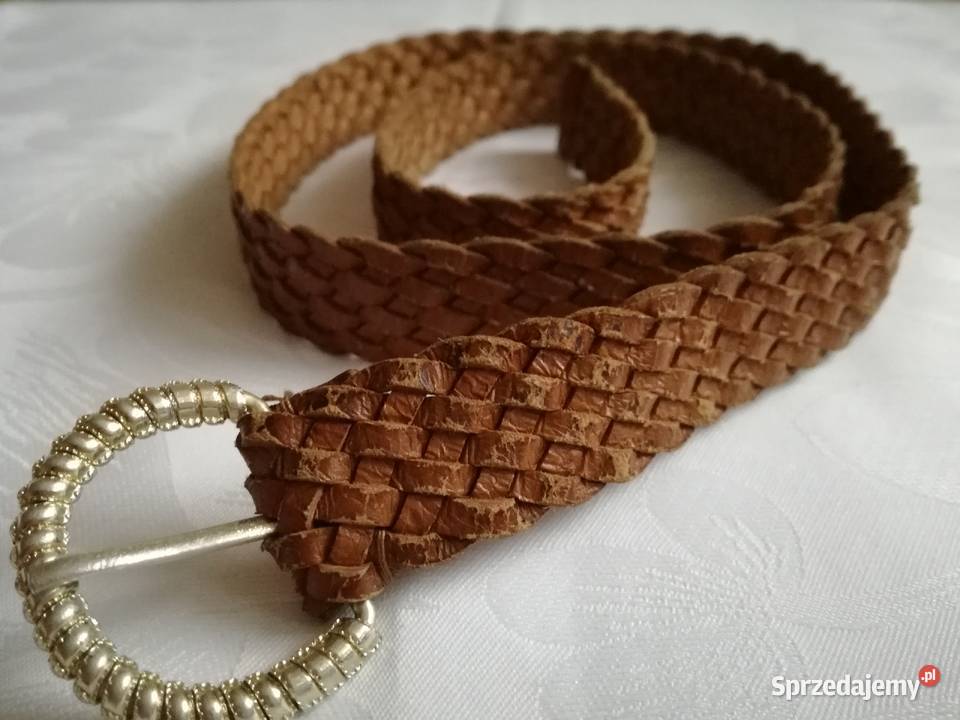 Pasek skórzany pleciony 85cmx25 Łódź sprzedam