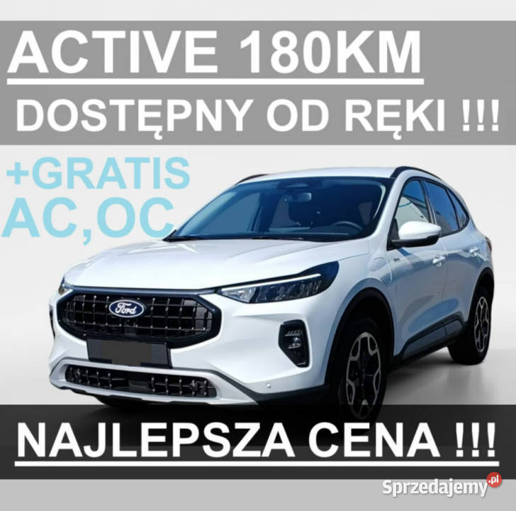Ford Kuga ECVT 180 Active Pakiet Winter AC OC ASR (kontrola trakcji) Szczecinek