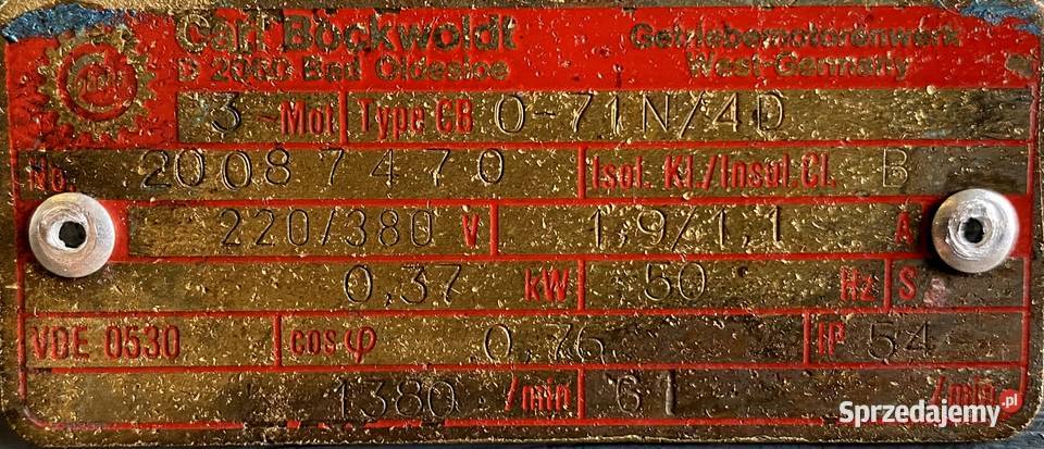 motoreduktor przekładnia 037kW 61obr 3fazowy Pigża