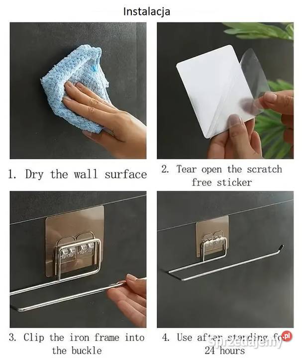 Uchwyt Wieszak na Ręcznik Papierowy Chromowany Sieradz