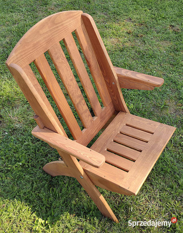 Krzesło ogrodowe drewniane składane, tarasowe X lamel nr 2