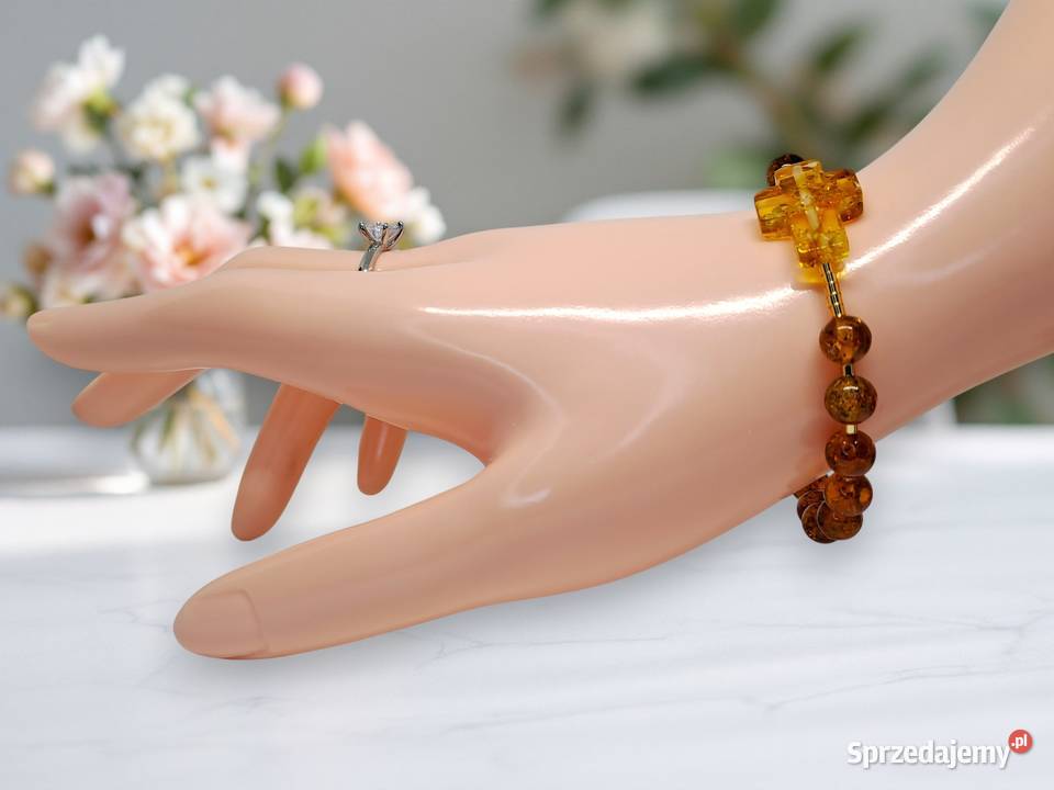 Bransoletka dziesiątka różańca z bursztynu Warszawa