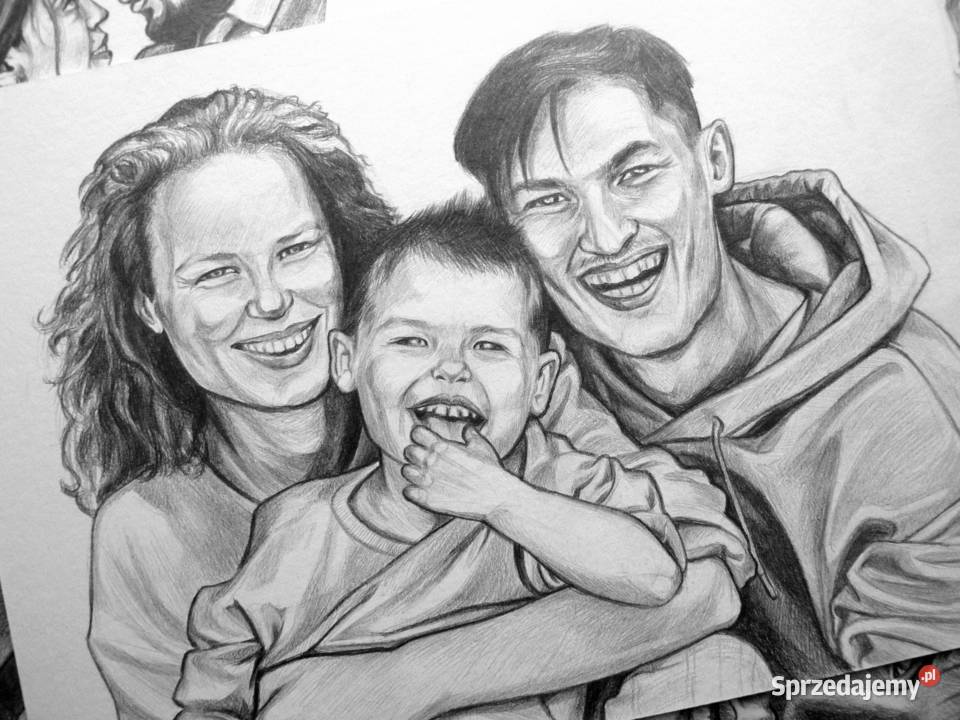 Portret ołówkiem ze zdjęcia rysunek na