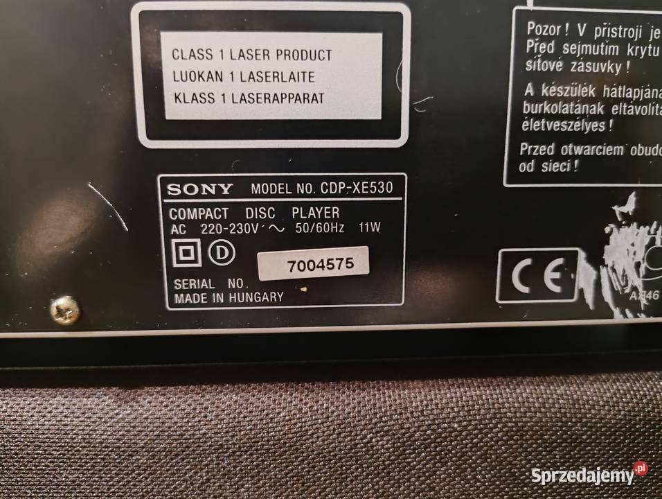 Odtwarzacz CD sony cdp xe 530 Odtwarzacze CD i MD Elektronika Trzebuska