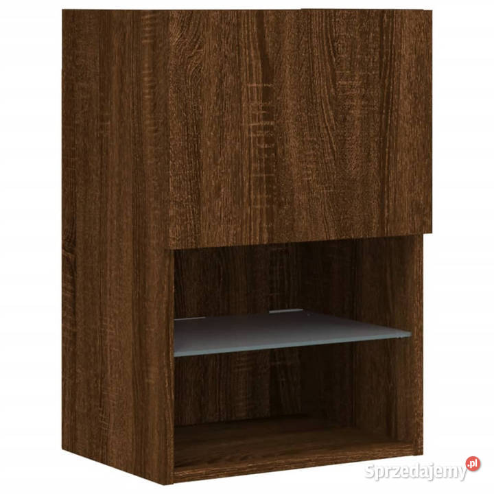 Szafka TV z LED brązowy dąb 405x30x60 WM837041 RTV Warszawa