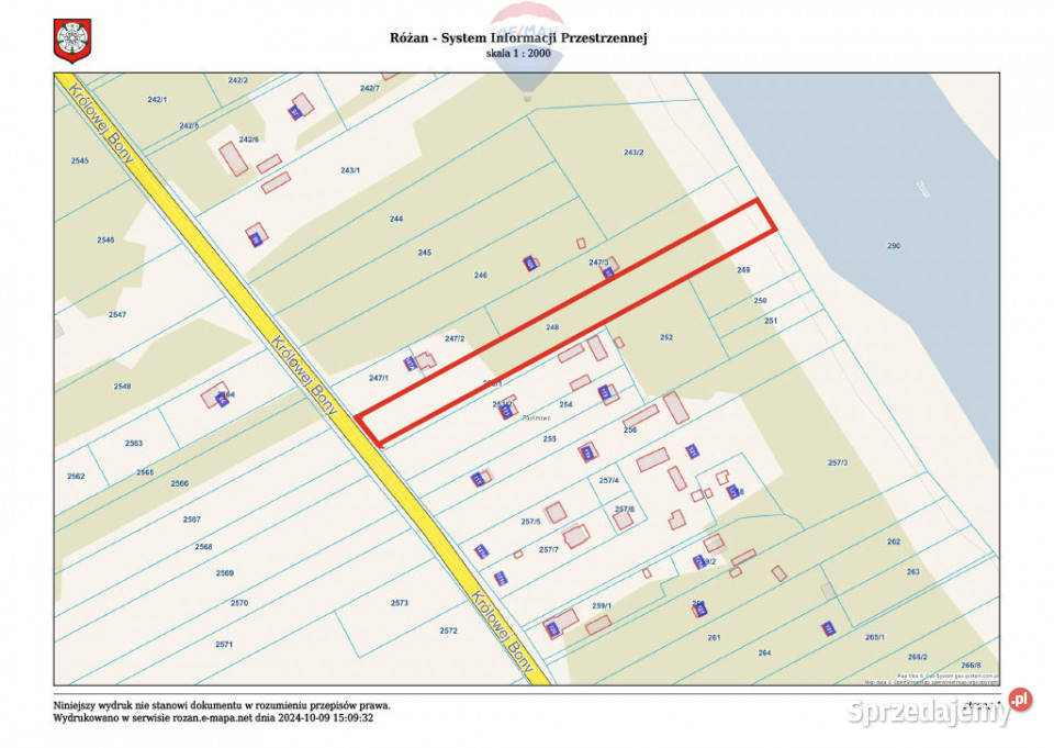 Działka budowlana 5000 m Różan Narew Paulinowo