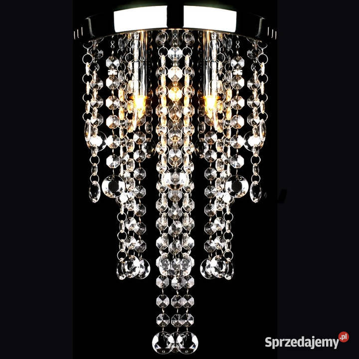 Lampa sufitowa z kryształami biała metalowa mazowieckie Warszawa