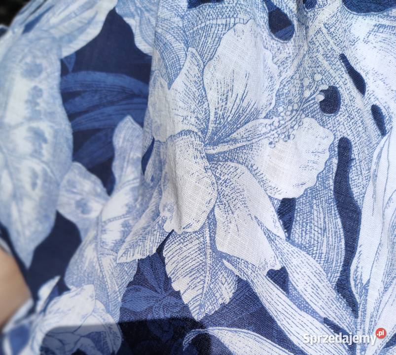 Bluzka HM XL plus size 4XL 48 bawełna niebieska krótki Szczecin
