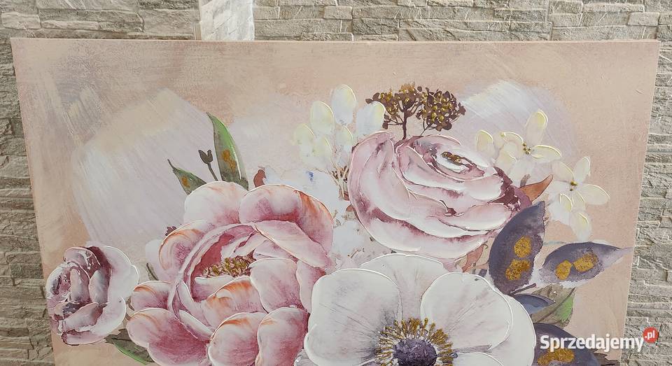 Obraz Kwiaty ręcznie malowany mazowieckie Warszawa