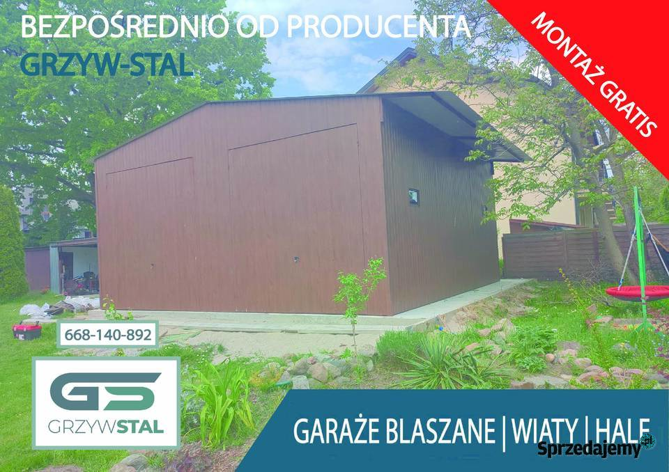Garaż blaszany Boczne zadaszenie Wiata Garaże 60m2 dolnośląskie sprzedam