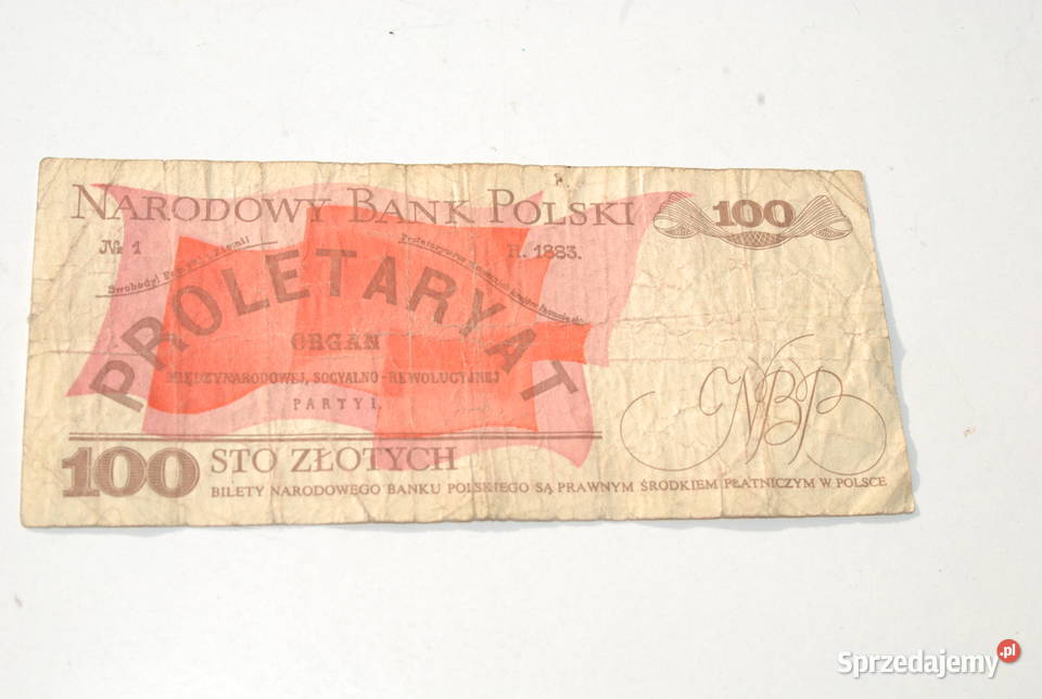 Stary banknot 100 złotych Waryński 1986 antyk Cieszyn