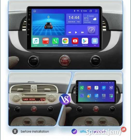 Radio Android 12 Fiat 500 gps wifi bluetooth śląskie Ożarowice
