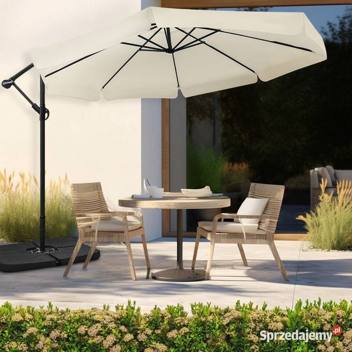 Składany parasol ogrodowy 350 XXL pokrowiec beżowy Poznań