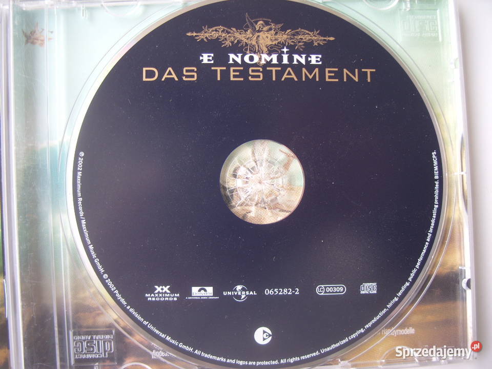 Elekt CD DAS TESTAMENT 2002 1 płyta Wołów sprzedam