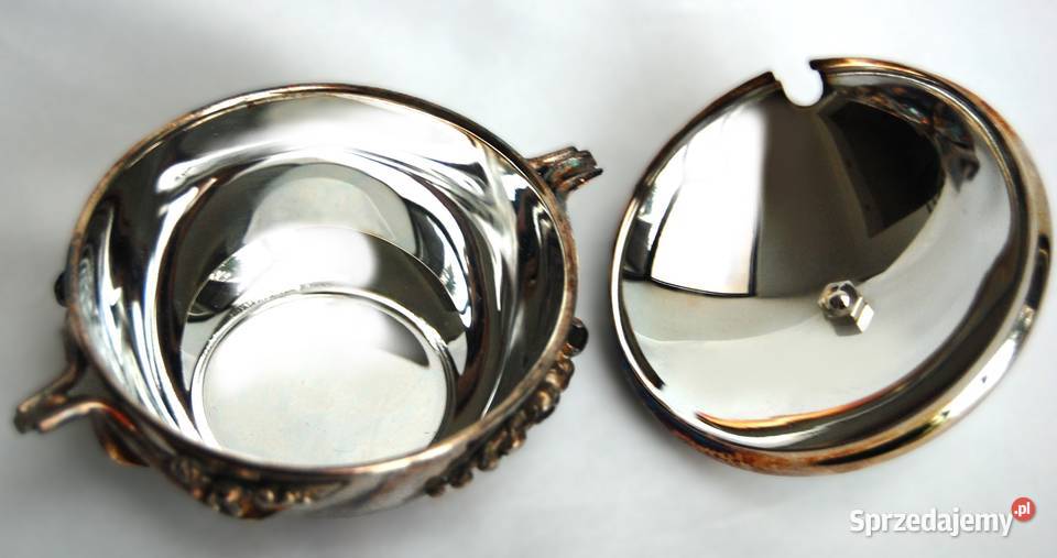 Posrebrzana cukiernica platerowana srebrem Lublin