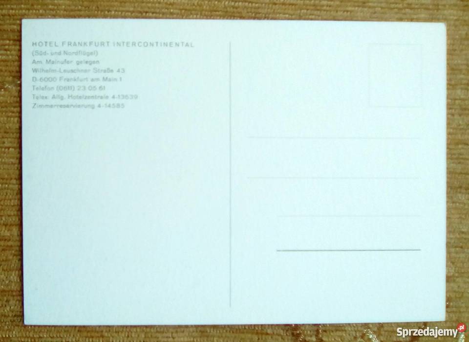 WIDOK NA HOTEL INTERCONTINENTAL WE FRANKFURCIE Piszczac