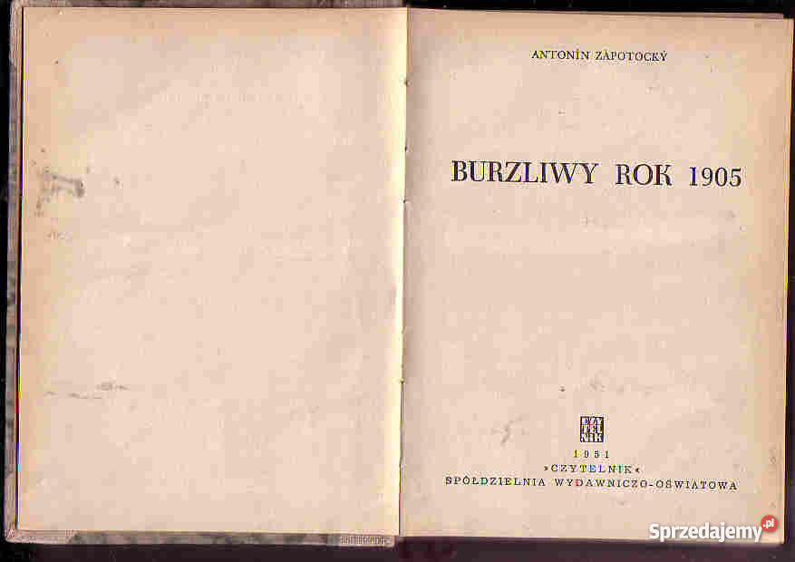 4378 BURZLIWY 1905 ANTONIN ZAPOTOCKY sprzedam