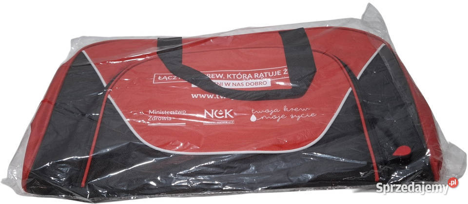 Torba sportowa czerwonoczarna 22x27x45 Uniseks Czeladź