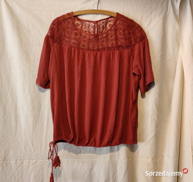 ceglasta bluzeczka z koronką r L XL Gdańsk