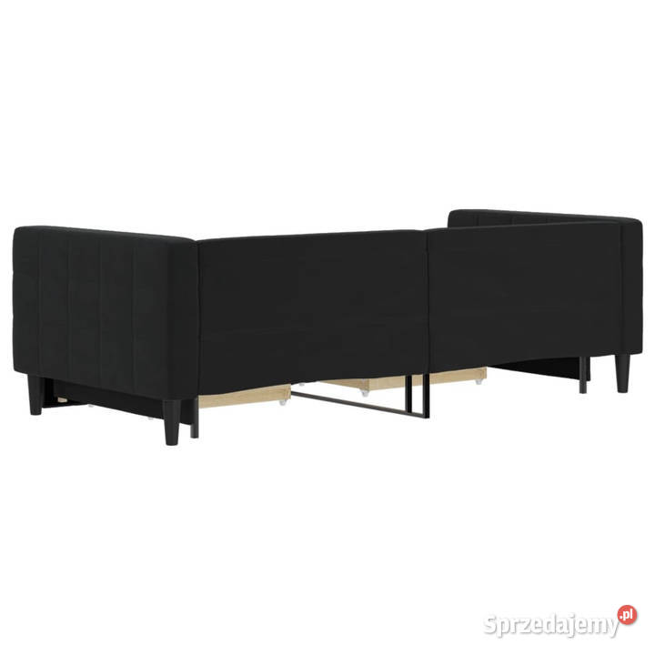 Sofa rozsuwana z szufladami czarna aksamit mazowieckie Warszawa