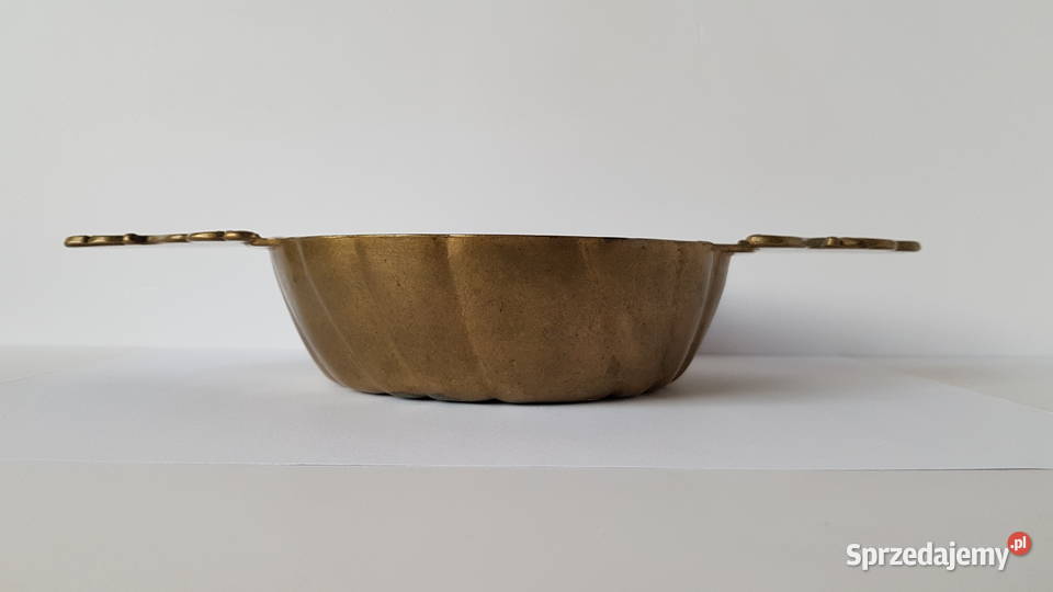 Stara mosiężna miska misa z uszami stare Dąbrowa Górnicza