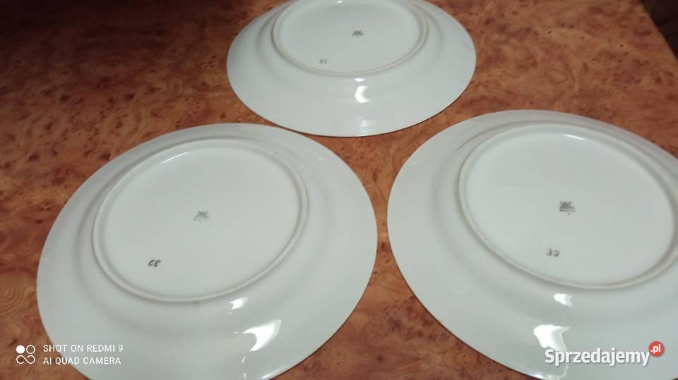 Duże 3 talerze porcelana Huta Karolina dolnośląskie Wrocław
