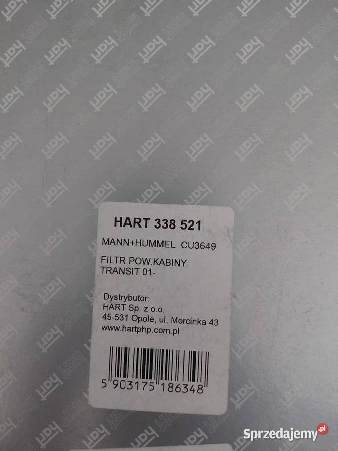 filtr kabinowy Transit 338521 Hart kujawsko-pomorskie