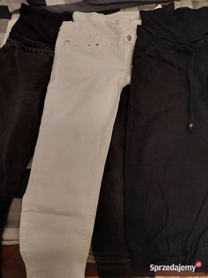 Spodnie ciążowe 3 pary HM Bandia 38 poduszka Łomża