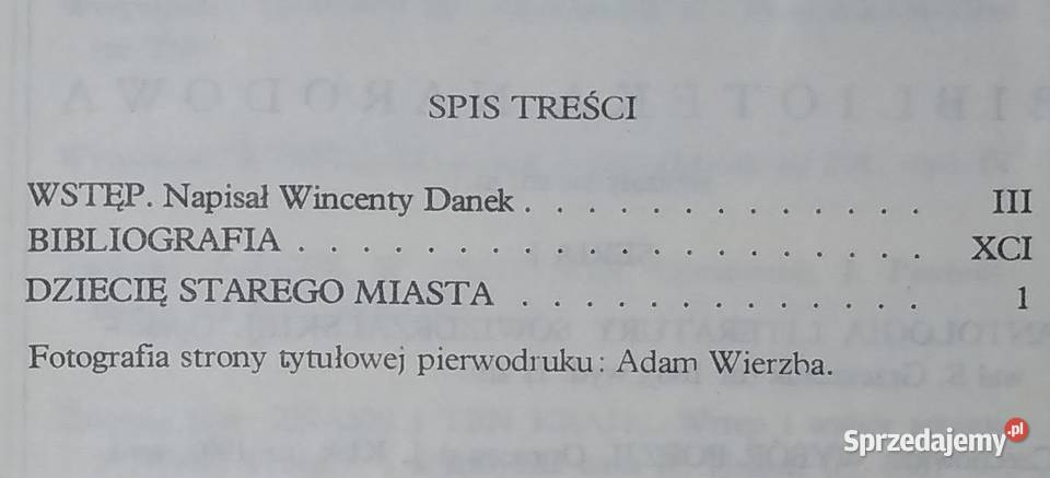 Dziecię Starego Miasta J I Kraszewski Gdańsk sprzedam