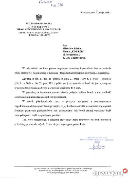 Major 92 Pisolet Alarmowy Hukowy KAL 6MM