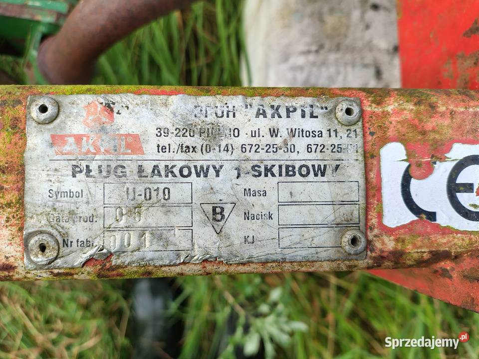 Sprzedam pług łąkowy Akpil Rolnictwo Bytów