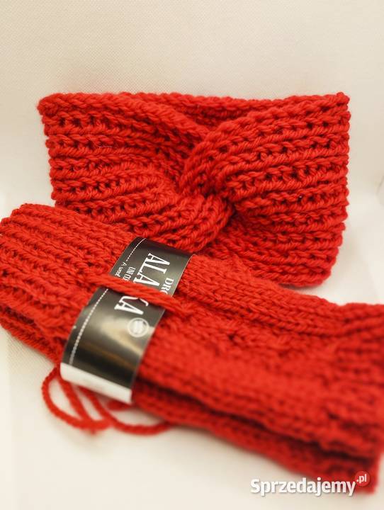 Mitenki komplet z opaską 110 wełna 100 Olsztyn sprzedam