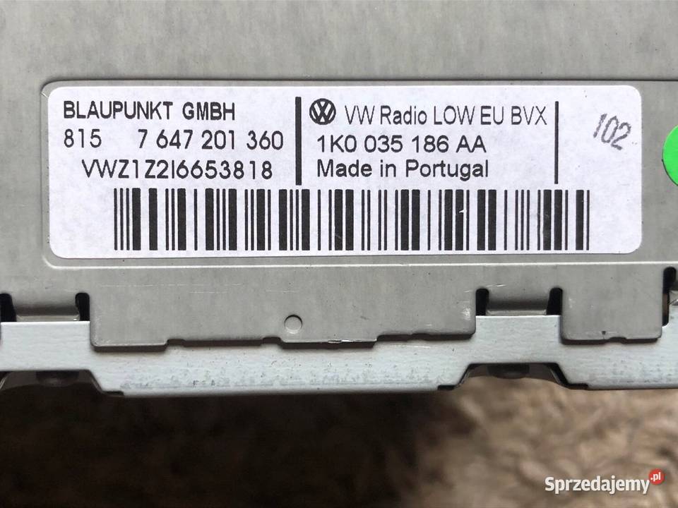 Radio VW Touran Passat Sprzęt audio fabryczny dolnośląskie Lwówek Śląski sprzedam
