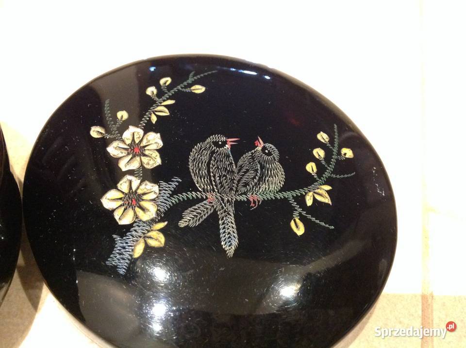 Pudełko Szkatułka z LAKI Ptaszki STARA Nowa Sól