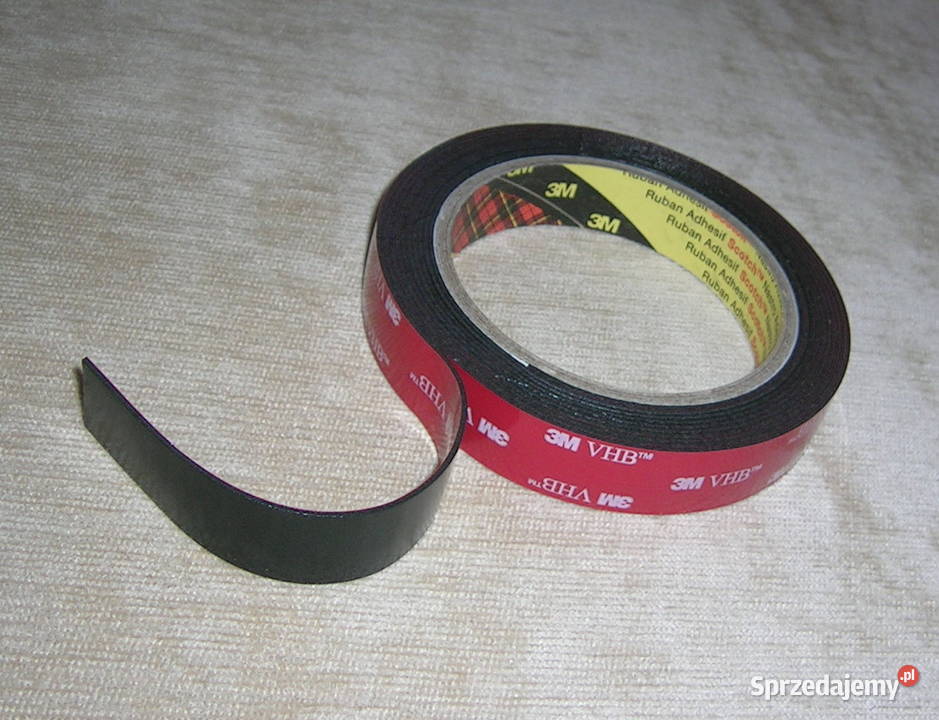 Dwustronna taśma 25mm x 06mm x 33m VHB czarna Wyszków