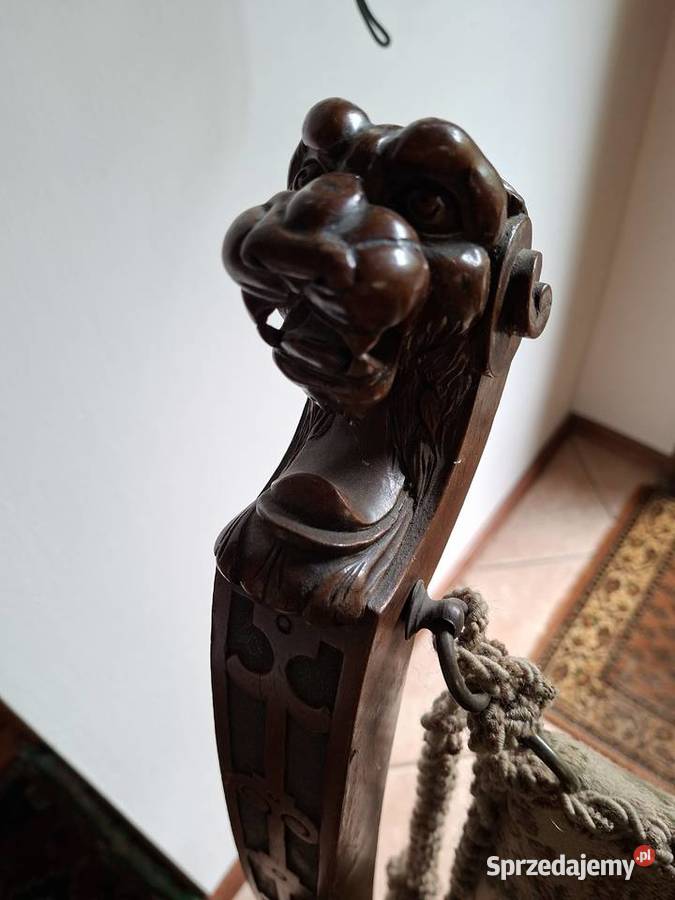 fotel nożycowy Dantego lwie głowy
