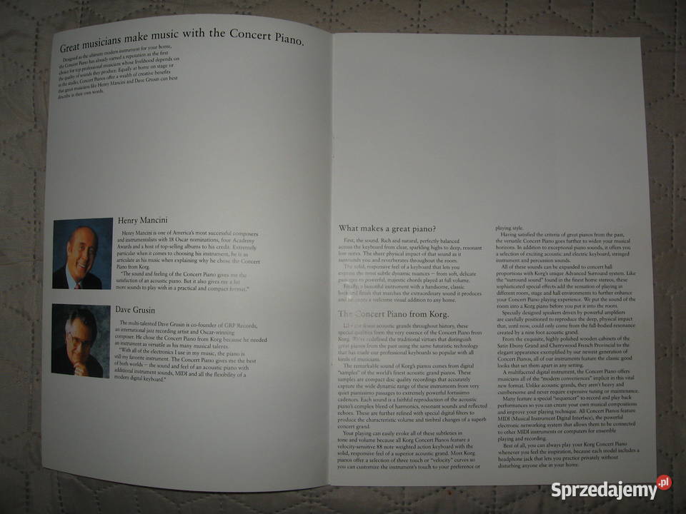 KORG Concert Piano digital pianos catalog Kępice sprzedam