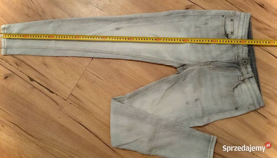 Jasnoszare bawełniane damskie spodnie denim Rozmiar 34(XS) Nysa sprzedam