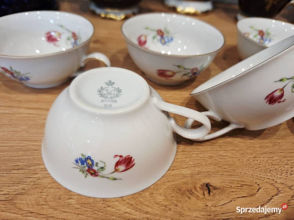 Zrstaw 6 filiżanek porcelana Bavaria Antyki, Sztuka, Kolekcje Braniewo